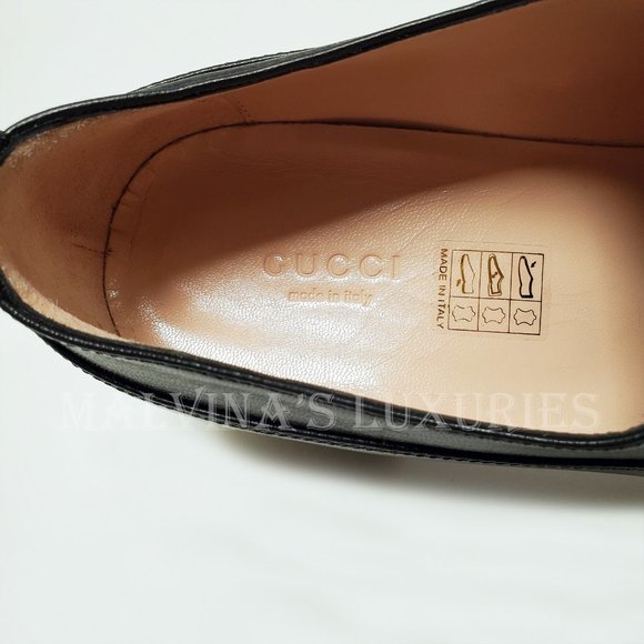 GUCCI SHOES EBAL BLACK LEATHER HORSEBIT CHAIN LOAFERS ICE LOLLY sz 39 9 US - Picture 8 of 16